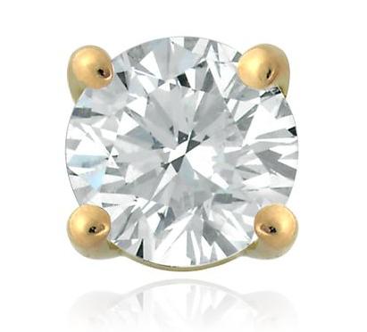 GENUINE NATURAL DIAMOND STUDS IN 18K YELLOW/WHITE GOLD- 3/4CT.